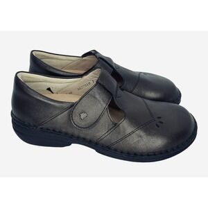 Finn Comfort Nashville Metallic Leather T-Strap Shoes Womens 40 US 9 NWOB $305